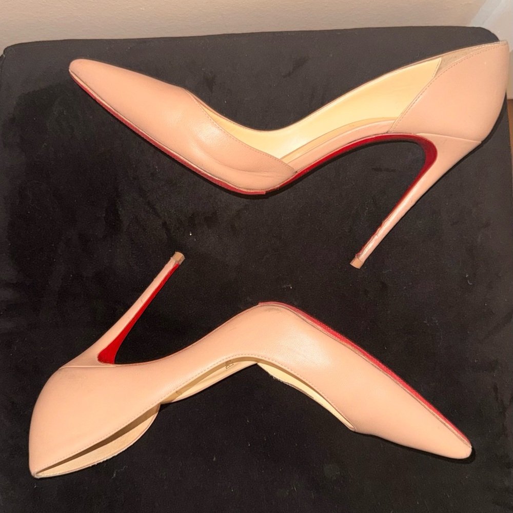 Christian Louboutin Iriza Nude Matte 100 mm heels sz 40 - Picture 4 of 12